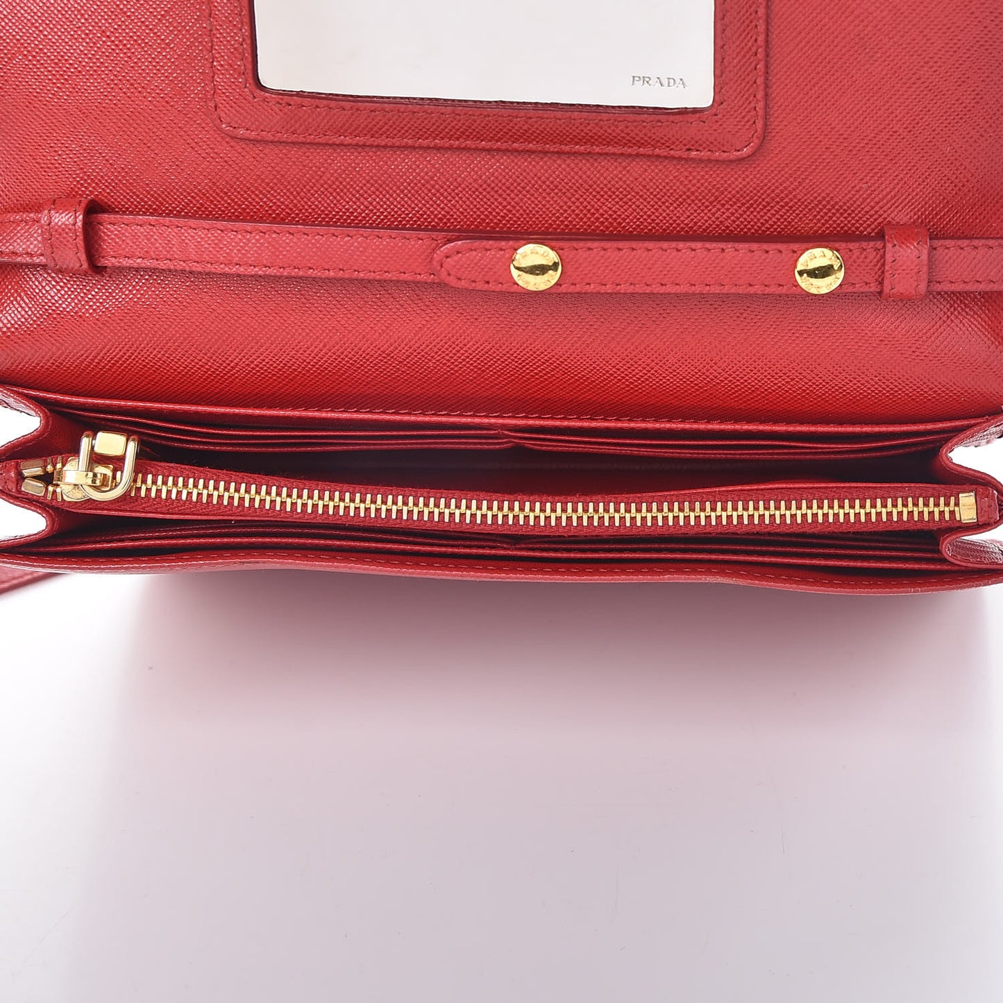 Saffiano Metal Flap Wallet With Strap Fuoco