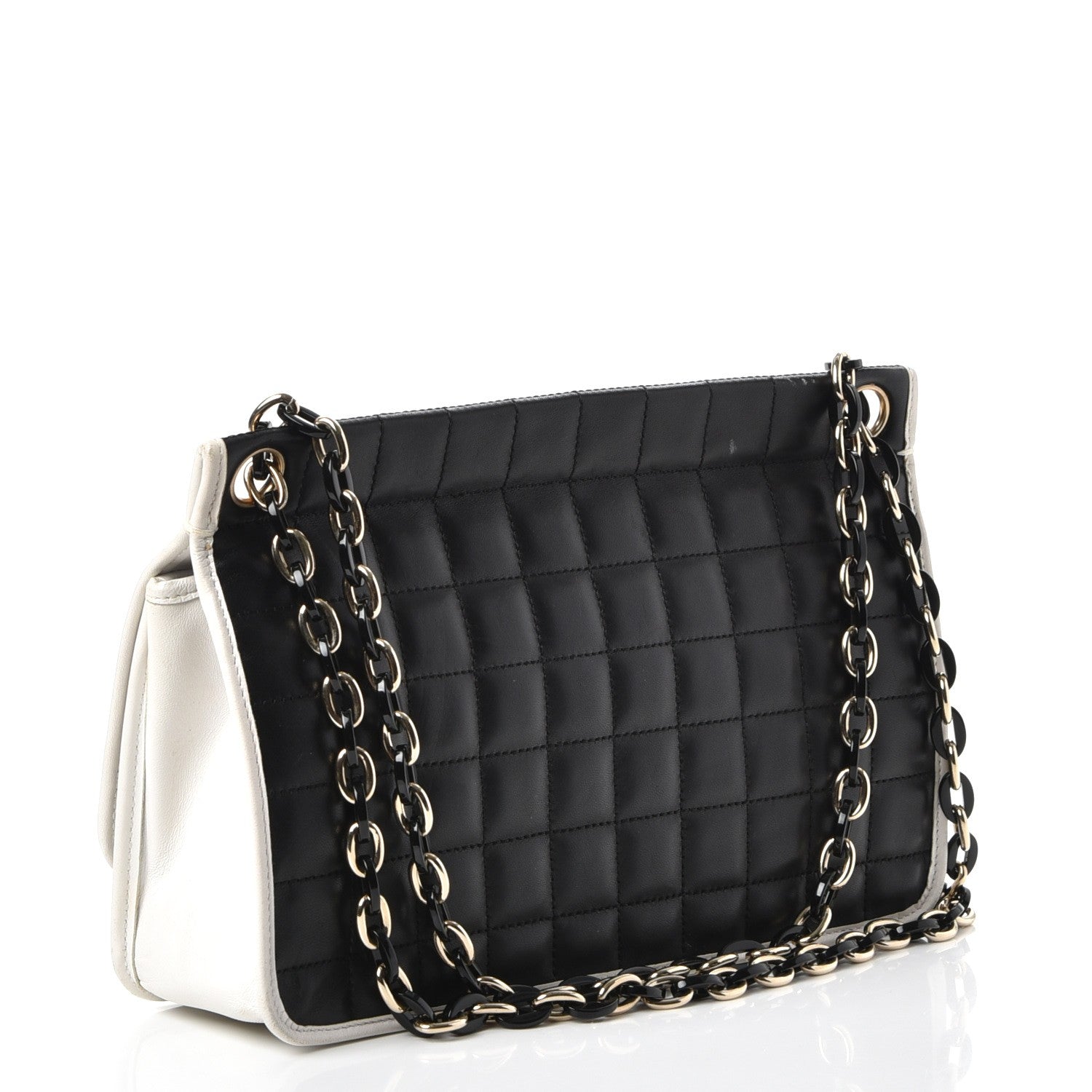 Chanel Lambskin Chocolate Bar Mademoiselle Flap Black White 3 of 8