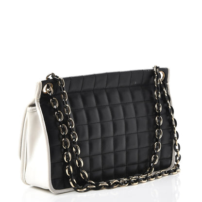 Chanel Lambskin Chocolate Bar Mademoiselle Flap Black White 3 of 8