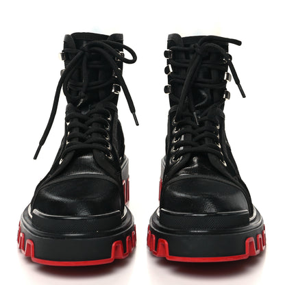 Christian Louboutin Canvas Calfskin Panaroot Dune Flat Boots 41 Black 2 of 9