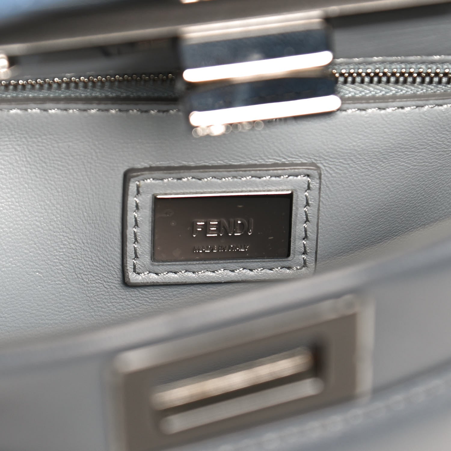 Fendi Nappa Colorblock Mini Peekaboo Iconic Satchel Tempesta Nebula Polvere 6 of 11