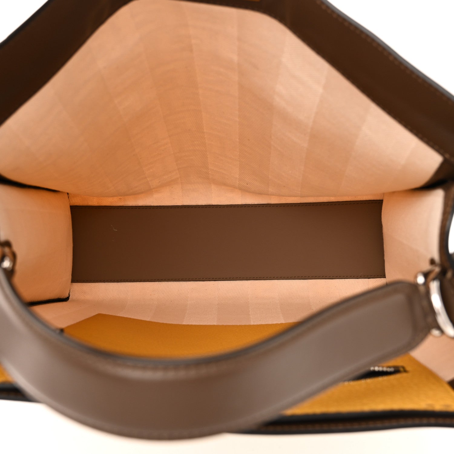 Fendi Canvas FF Embroidered Vitello Grace Peekaboo X-Lite Fit Light Grez Giallo 5 of 9
