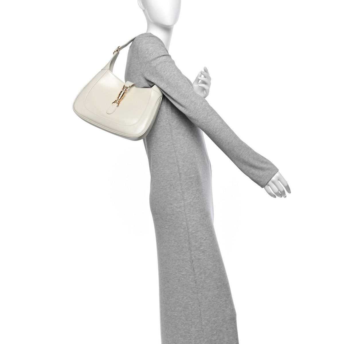 Gucci Boarded Dyana Lux Calfskin Small Jackie 1961 Hobo Mystic White 2 of 10