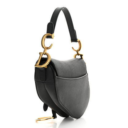 Christian Dior Grained Calfskin Mini Saddle Bag Black 3 of 12