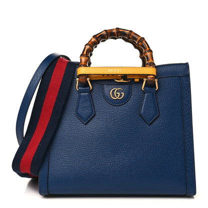 Gucci Textured Dollar Calfskin Web Small Diana Tote Bag Royal Crop 1 of 10