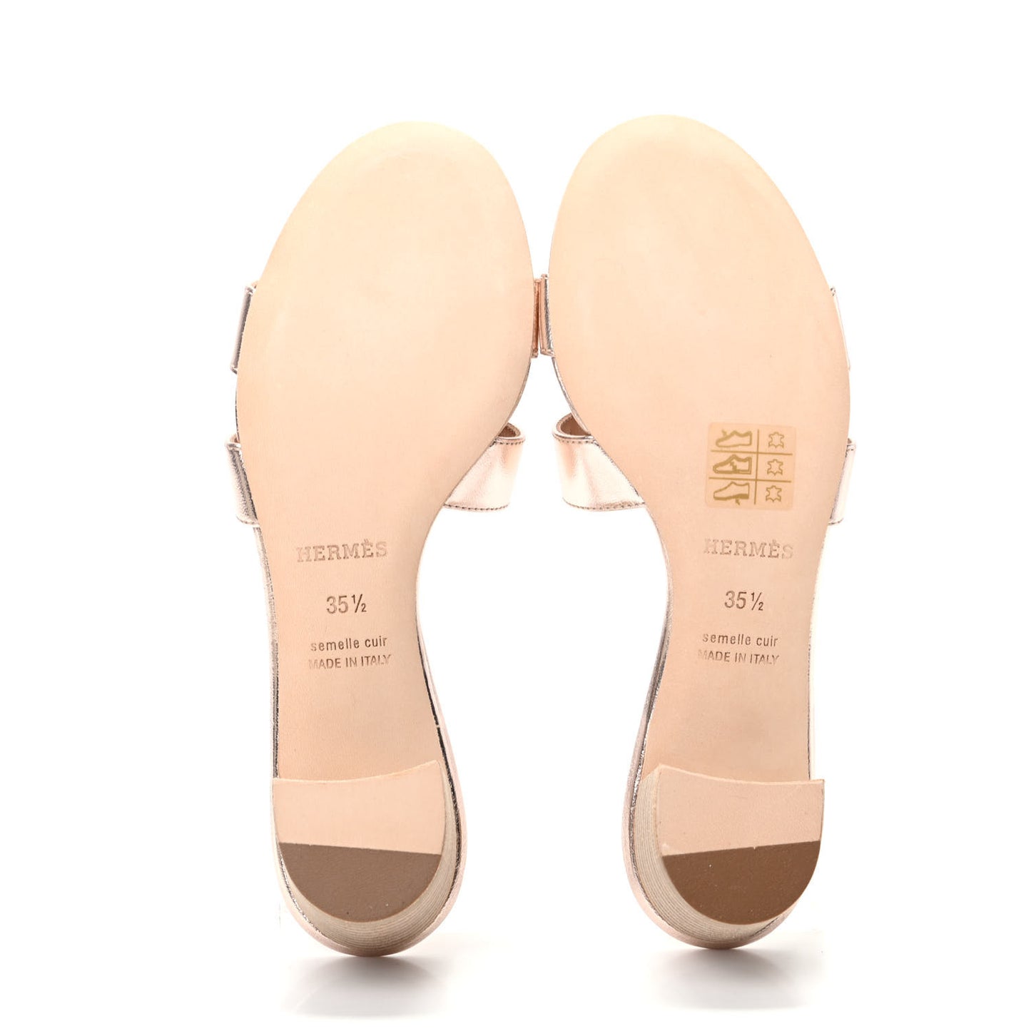 Metallic Nappa Oasis Sandals 35.5 Rose Dore