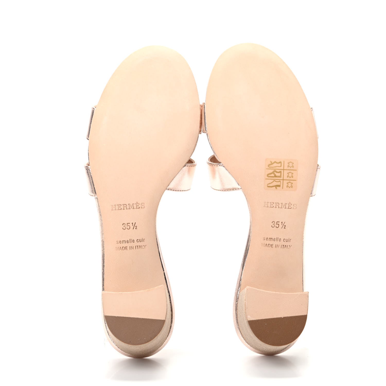 Hermes Metallic Nappa Oasis Sandals 35.5 Rose Dore 5 of 7