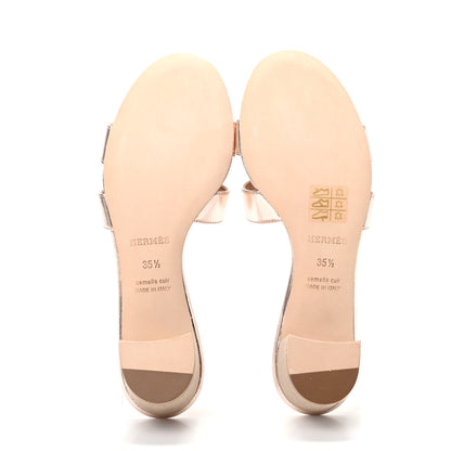 Hermes Metallic Nappa Oasis Sandals 35.5 Rose Dore 5 of 7