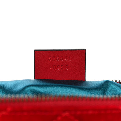 Gucci Velvet Matelasse GG Marmont Zip Pouch Hibiscus Red 7 of 11