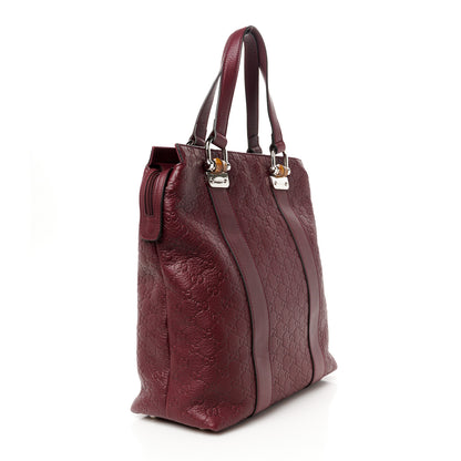 Gucci Guccissima Tender Bamboo Bar Tote Burgundy 3 of 10