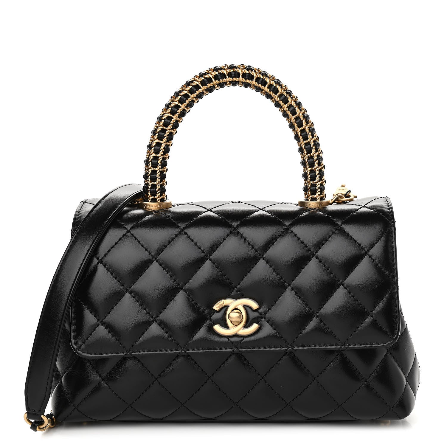 Chanel Calfskin Quilted Mini Coco Handle Flap Black 1 of 11