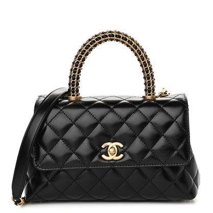 Chanel Calfskin Quilted Mini Coco Handle Flap Black 1 of 11
