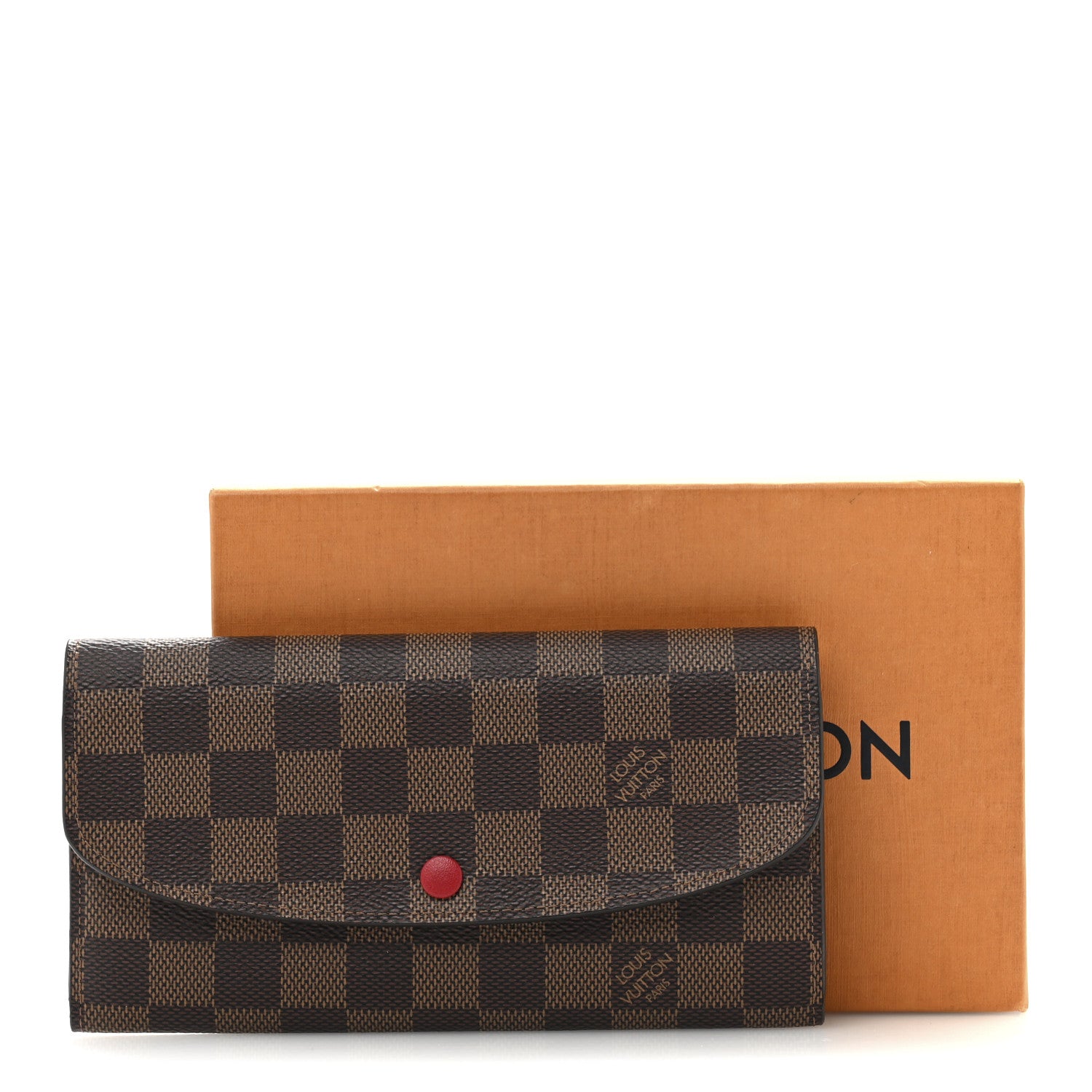 Louis Vuitton Damier Ebene Emilie Wallet Red 10 of 10