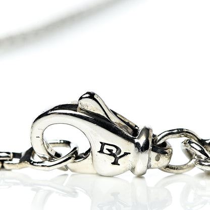 David Yurman Sterling Silver Diamond Black Onyx 20mm Cushion On Point Pendant Necklace 5 of 5