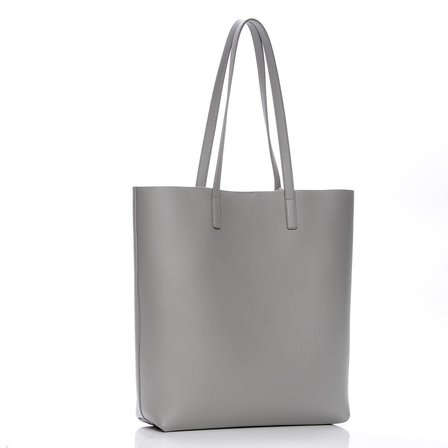 Saint Laurent Calfskin Medium Shopping Tote Light Gray 4 of 8