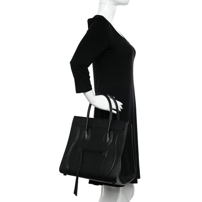 Celine Smooth Calfskin Medium Phantom Luggage Black 2 of 11
