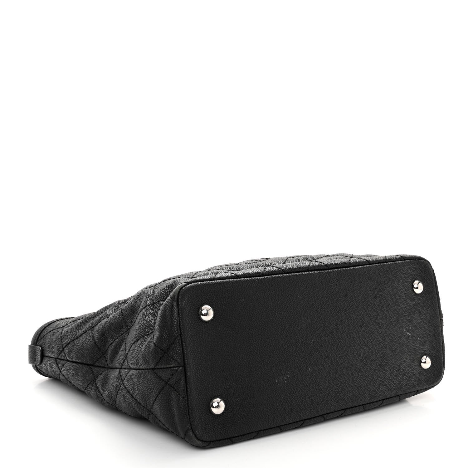 Chanel Grained Calfskin Quilted Small Daily Shopping Tote Black 5 of 12