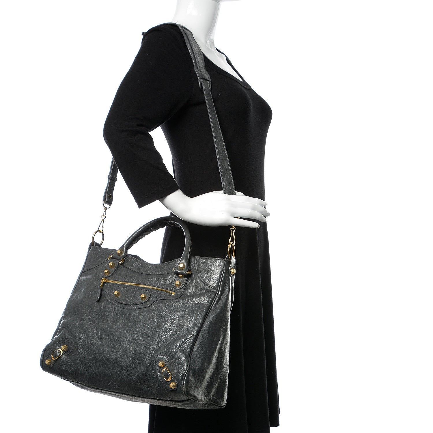 Balenciaga Agneau Giant 12 Gold Hardware Velo Gris Fossile Anthracite 2 of 12