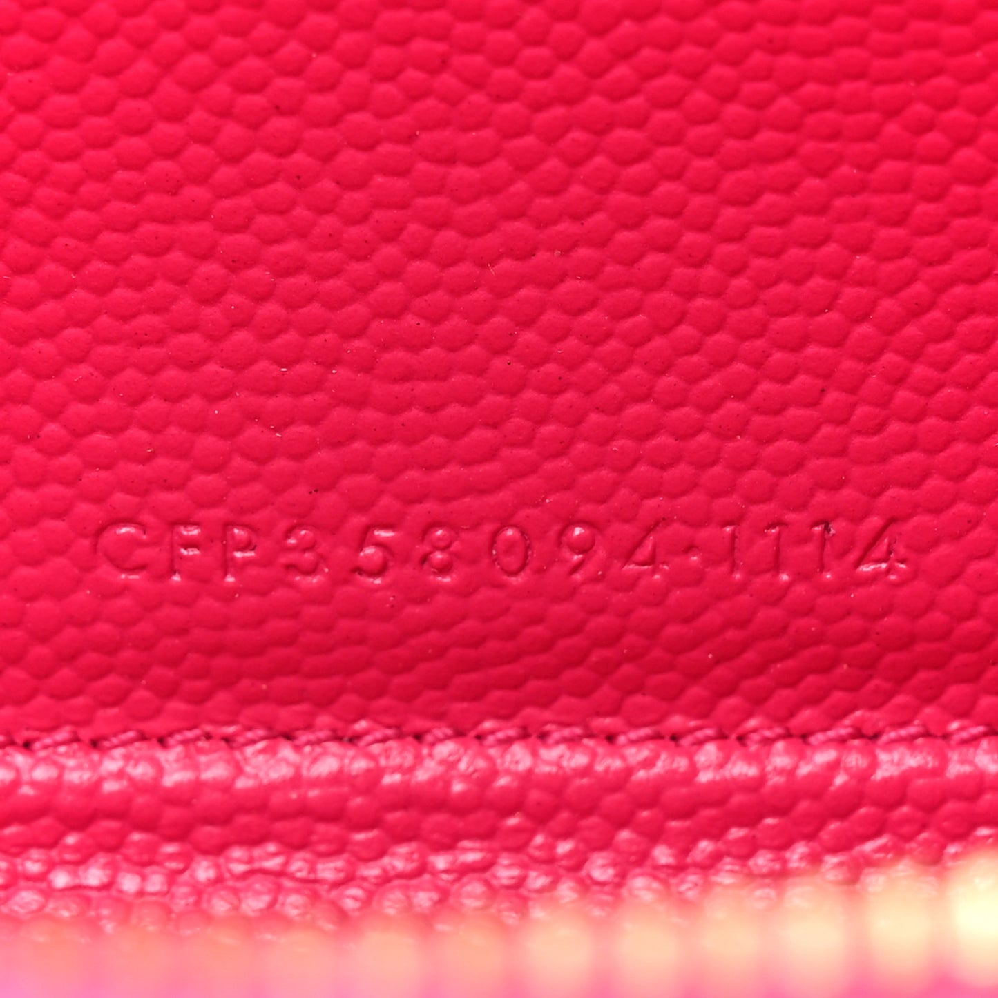 Grain De Poudre Matelasse Chevron Monogram Zip Around Wallet Fuchsia