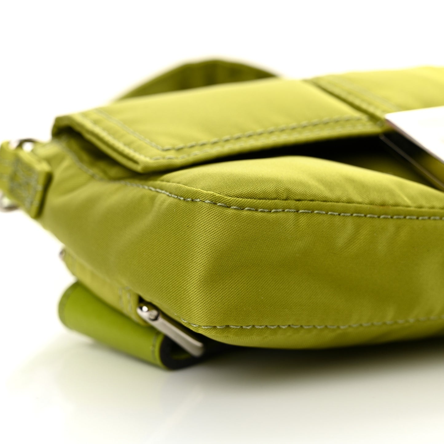 X PORTER Nylon Cuoio Roma Mini Phone Baguette Belt Bag Wasabi