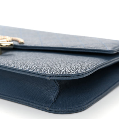 Chanel Grained Calfskin Quilted Cuba Flap Blue 10 of 11