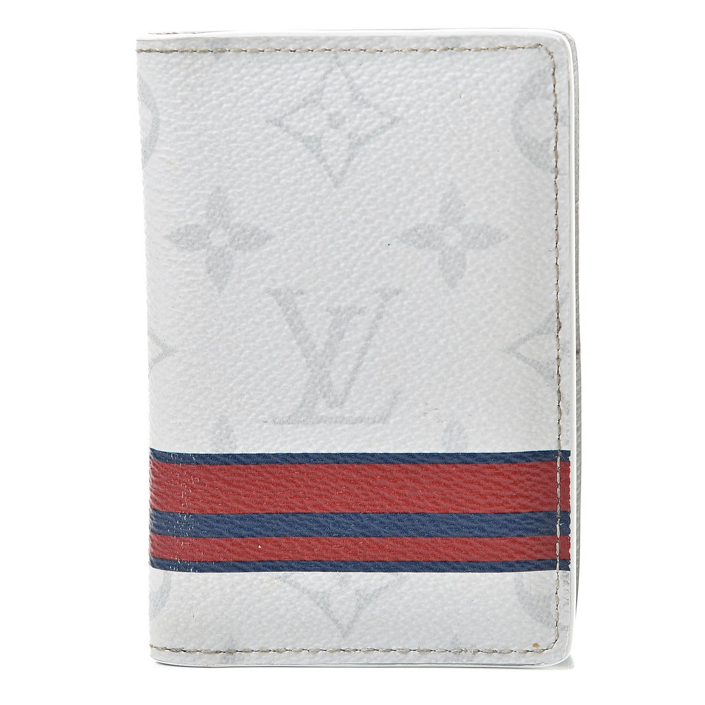 Monogram Stripes Pocket Organizer NM White