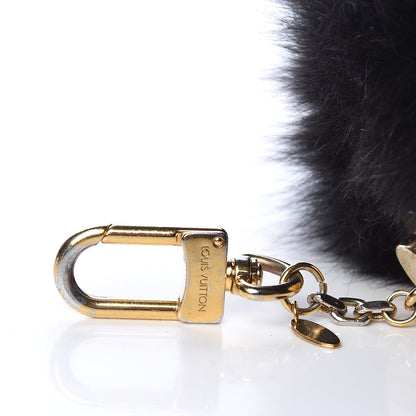 Louis Vuitton Fox Fur Fuzzy Bubble Bag Charm Black 3 of 3