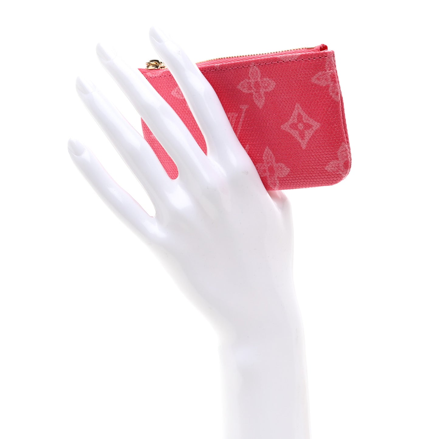 Monogram Origine Lin Key Pouch Rose Ruban