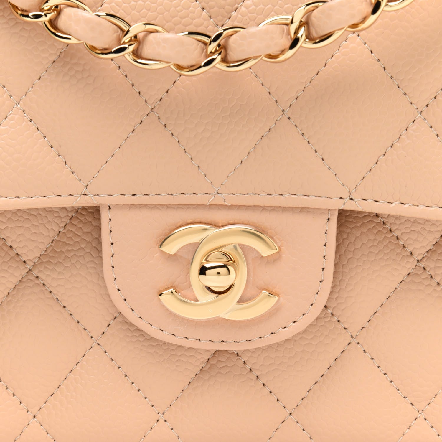 Chanel Caviar Quilted Small Double Flap Beige 8 of 12