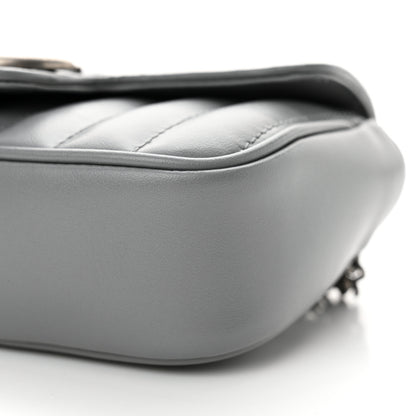 Gucci Calfskin Matelasse Aria Super Mini GG Marmont Shoulder Bag Deep Grey 10 of 13