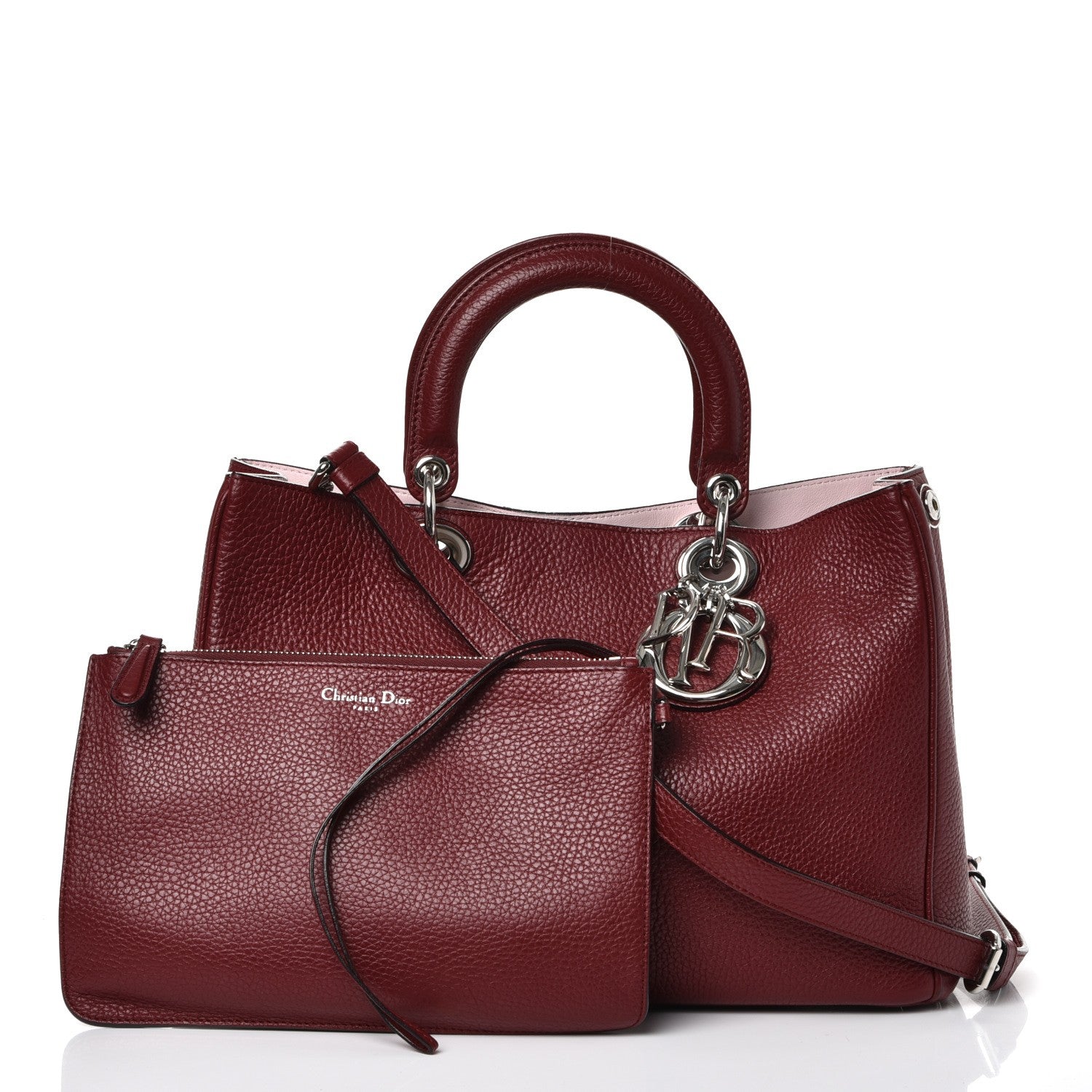 Christian Dior Bullcalf Medium Diorissimo Burgundy 3 of 17