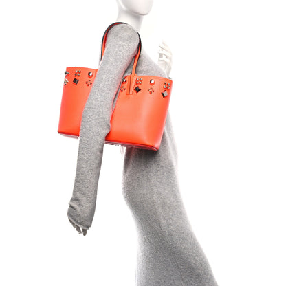 Christian Louboutin Calfskin Empire Spike Studded East West Cabata Tote Sunrise Multicolor 2 of 10