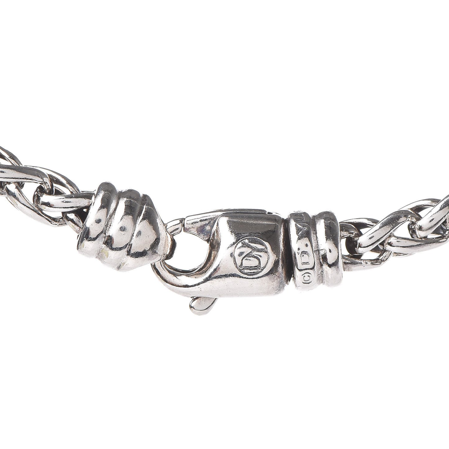 Sterling Silver Diamond Prasiolite 11mm Albion Wheat Chain Pendant Necklace