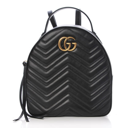 Gucci Calfskin Matelasse GG Marmont Backpack Black 1 of 7