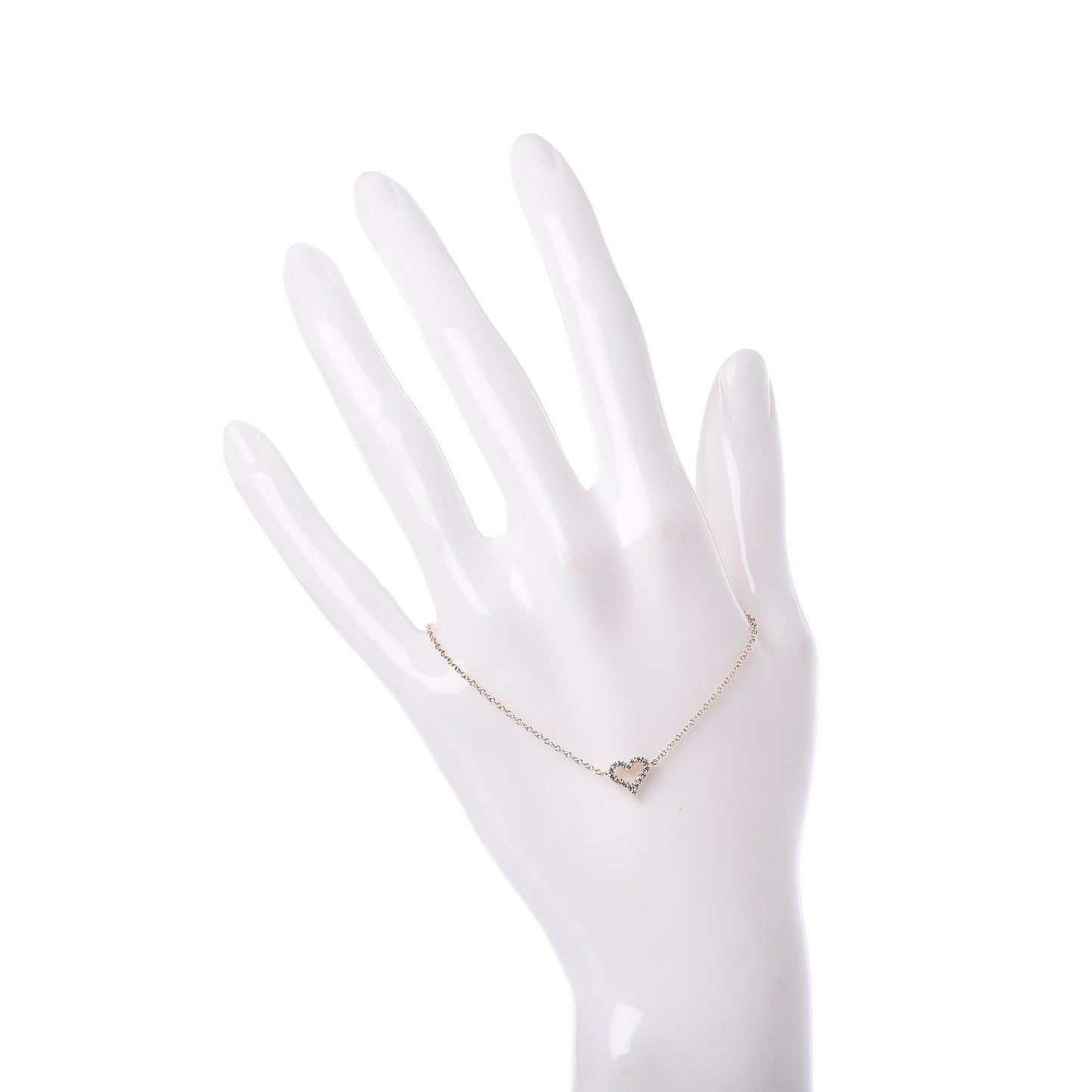 18K Rose Gold Diamond Heart Bracelet
