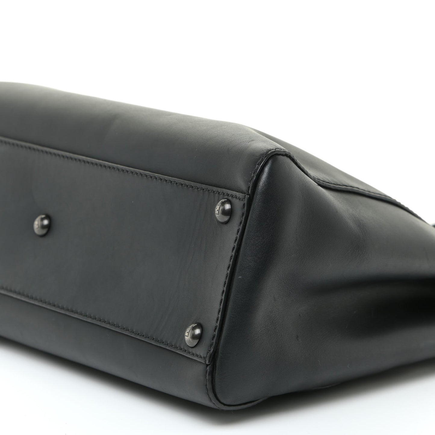 Vitello Suede Medium Peekaboo Iconic Satchel Black