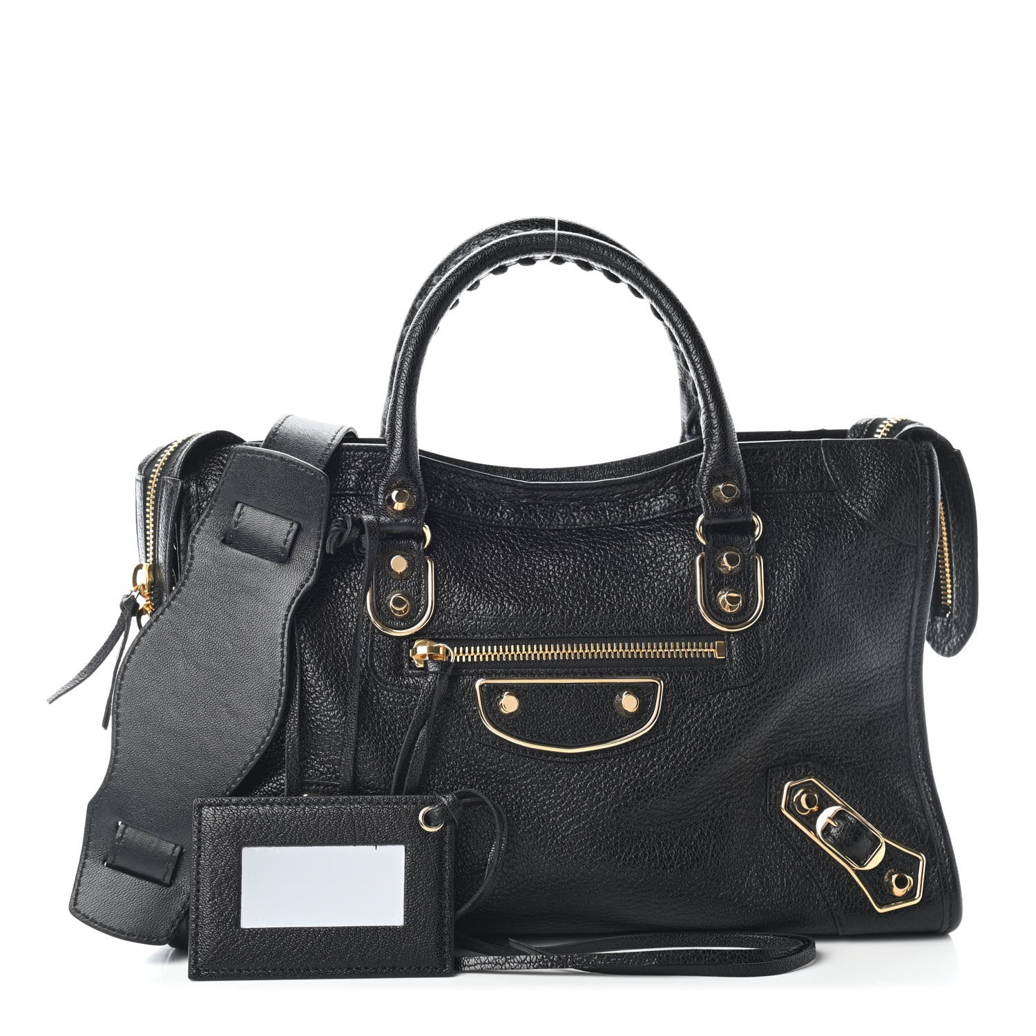 Balenciaga Chevre Gold Metallic Edge Hardware S City Black 1 of 8