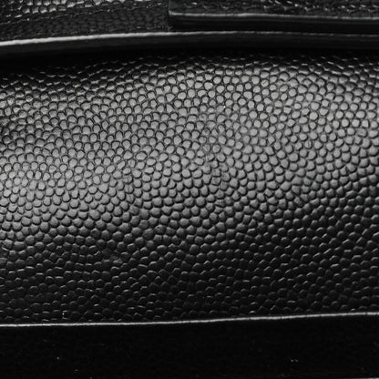Saint Laurent Grain De Poudre Matelasse Chevron Monogram Chain Wallet Black 11 of 17
