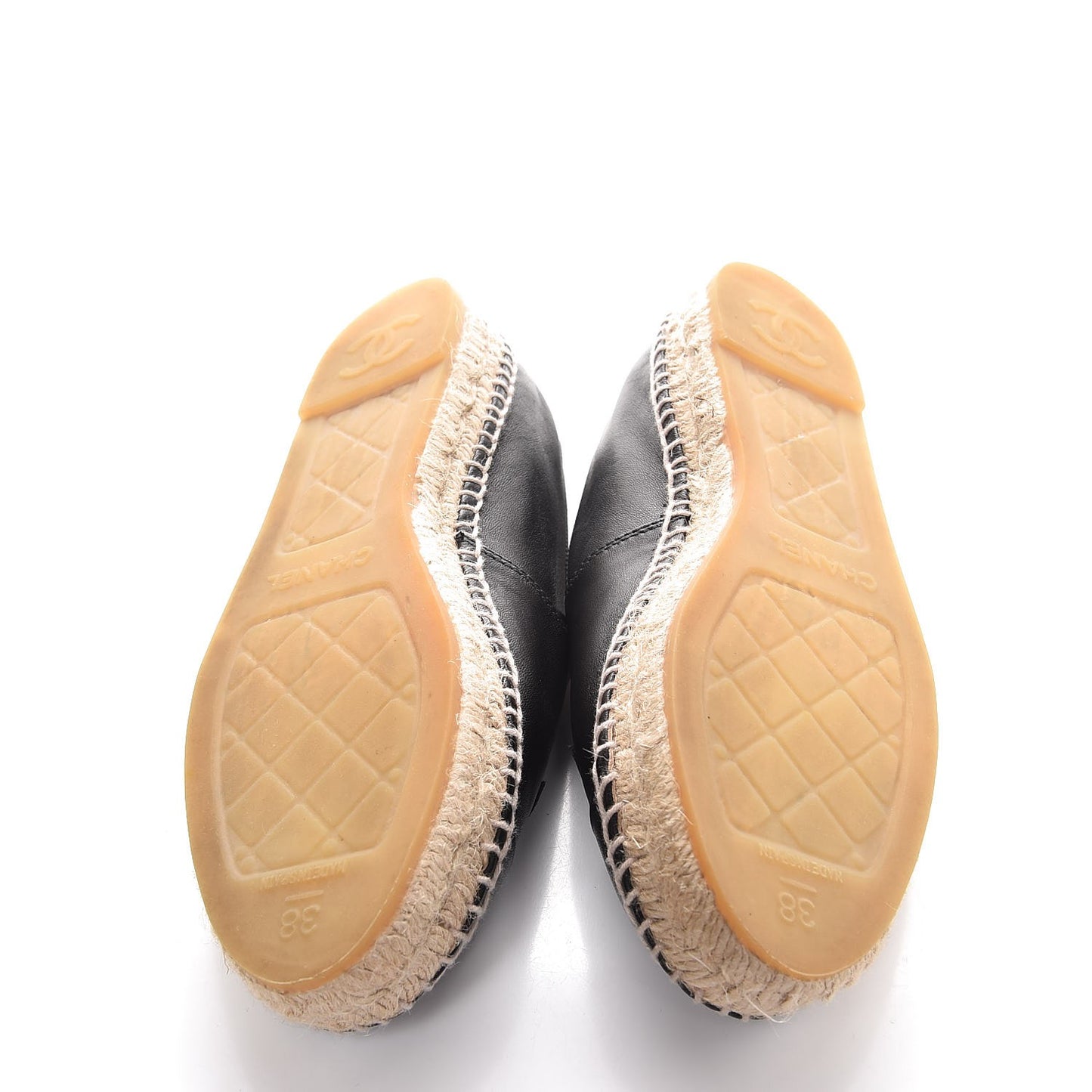 Lambskin CC Espadrilles 38 Black