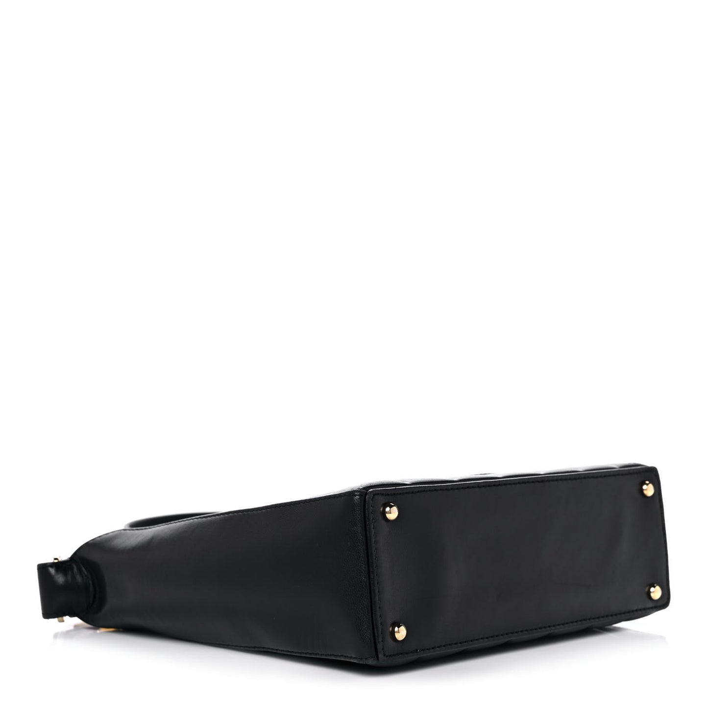 Lambskin Chocolate Bar Quilted Small Shoulder Bag Black