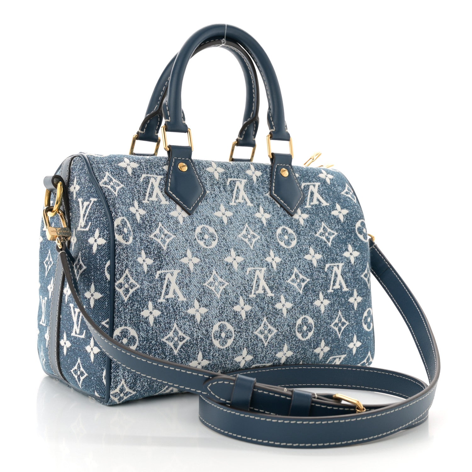 Louis Vuitton Monogram Jacquard Denim Speedy Bandouliere 25 Bleu 3 of 9