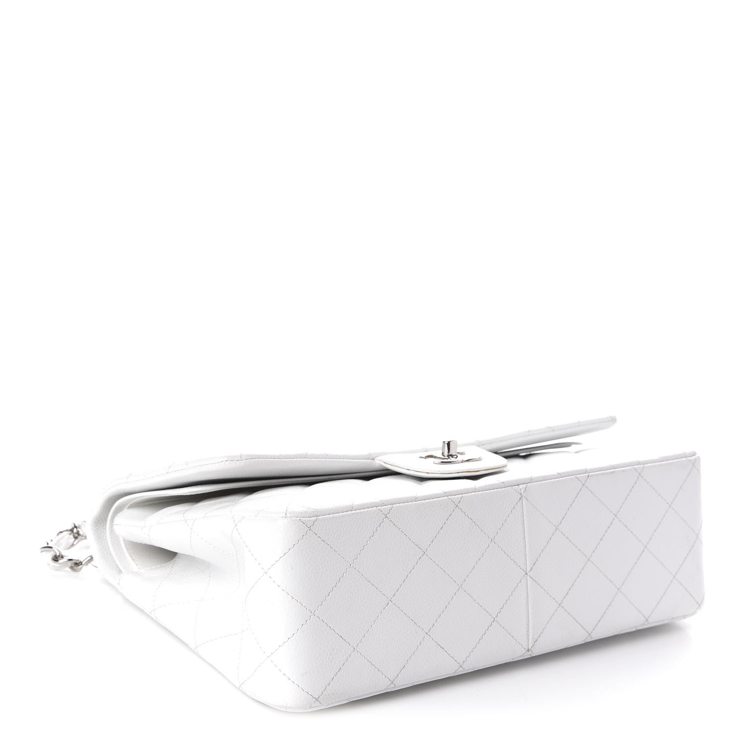 Chanel Caviar Quilted Jumbo Double Flap White 4 of 12