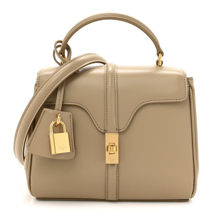 Celine Satinated Calfskin Mini 16 Top Handle Bag Beige 1 of 12