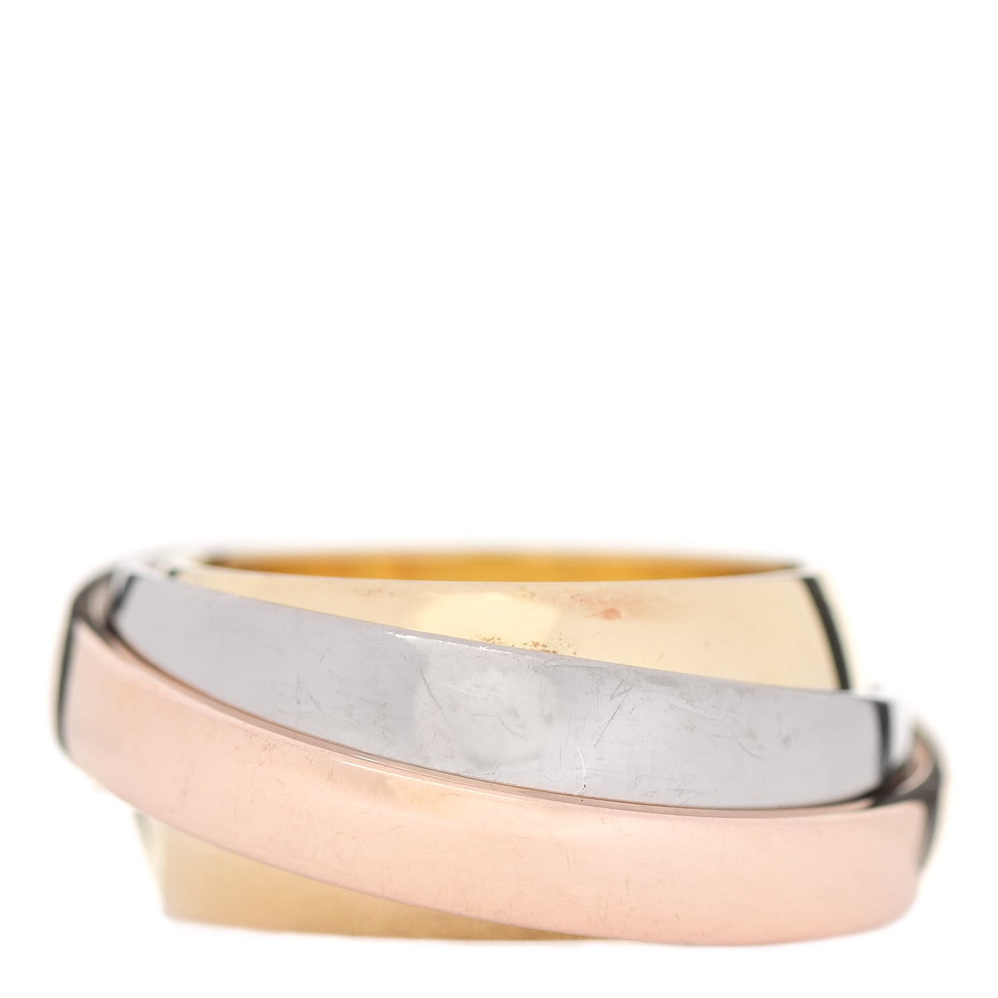 18K Pink Yellow White Gold Trinity Spinner Band Ring 49 4.75