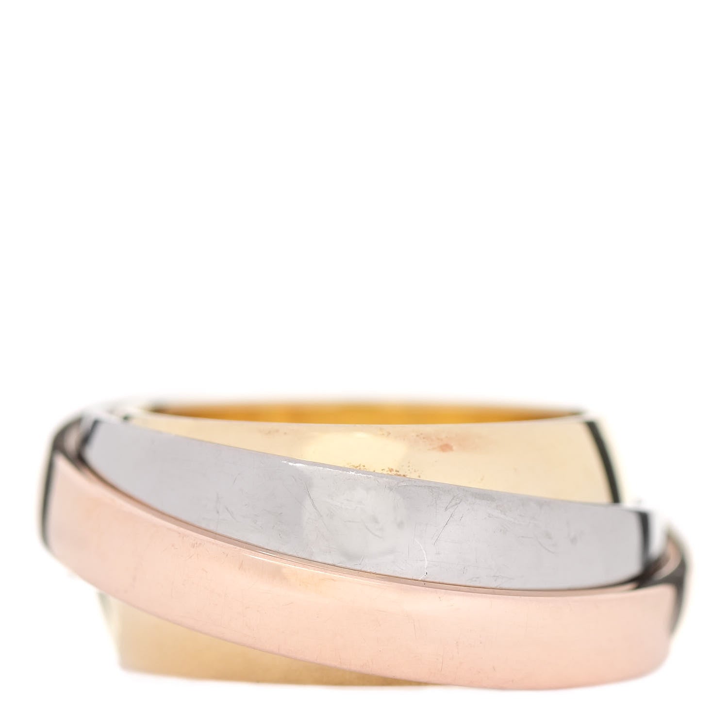 Cartier 18K Pink Yellow White Gold Trinity Spinner Band Ring 49 4.75 3 of 5