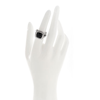 David Yurman Sterling Silver Diamond Black Onyx 11mm Albion Ring 52 6 2 of 6
