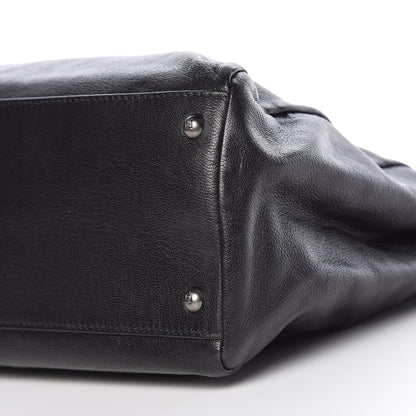 Fendi Goatskin Zucca Large Peekaboo Iconic Satchel Black Tobacco 12 of 12
