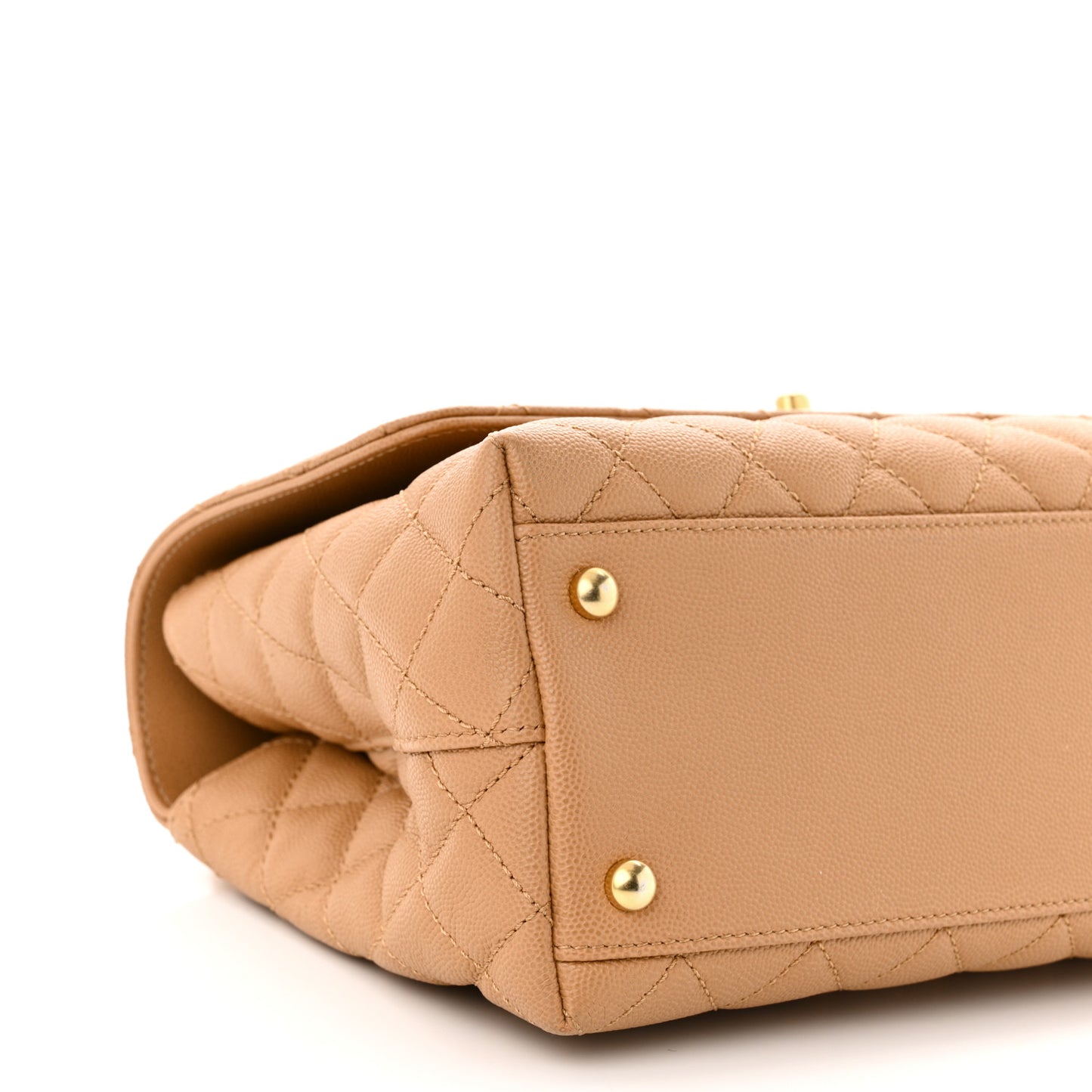 Caviar Quilted Small Coco Chain Handle Flap Brown