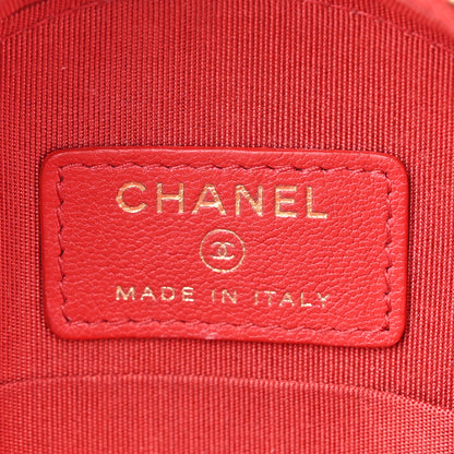 Chanel Goatskin Quilted Chanel 19 Round Clutch With Chain Red 6 of 10