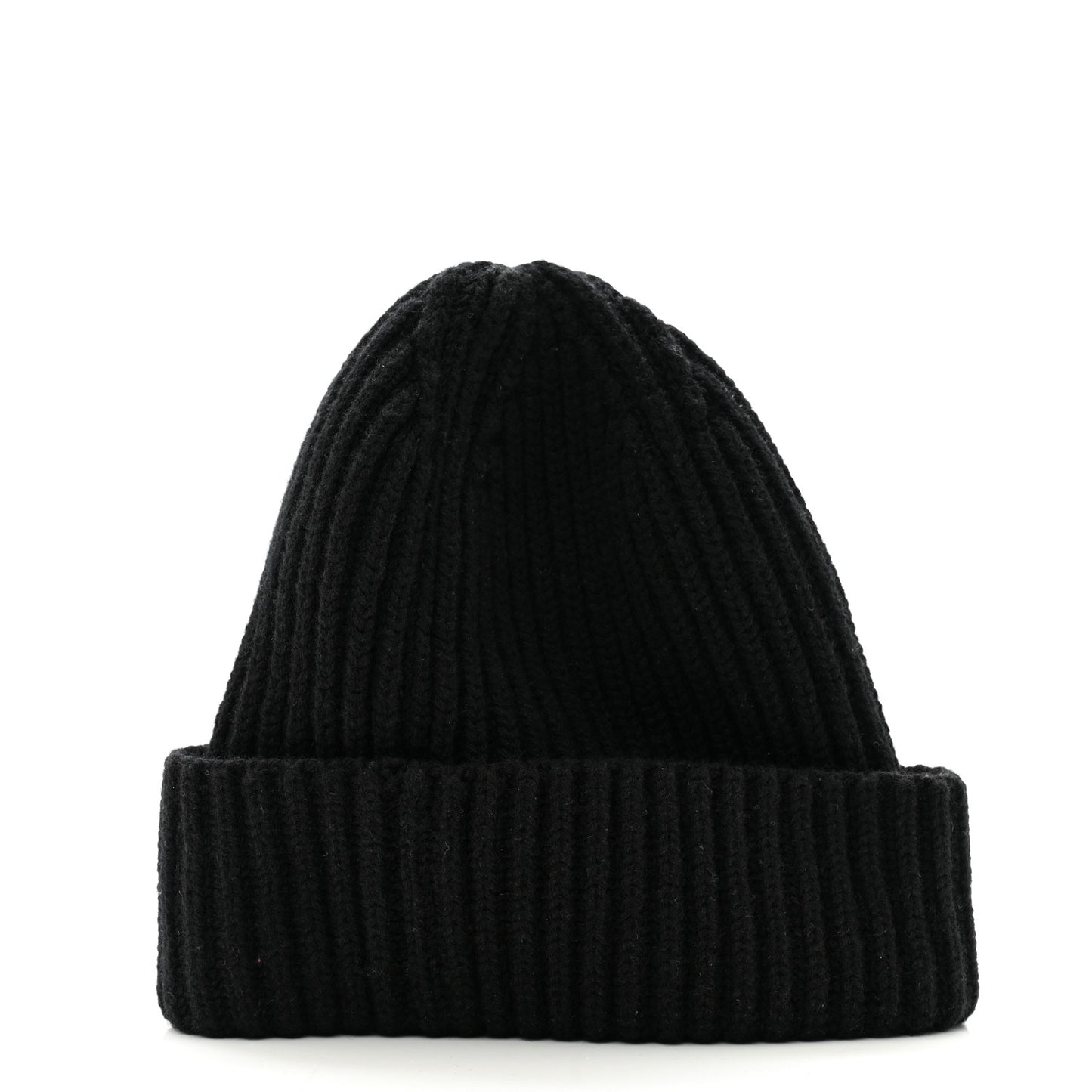 Cashmere Beaded Sequin Logo Beanie Hat Black